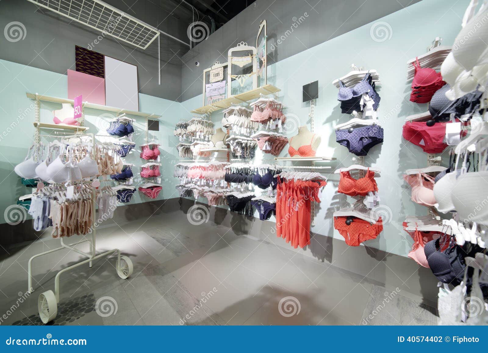 Interior of Bright Underwear Shop Stock Photo - Image of business ...