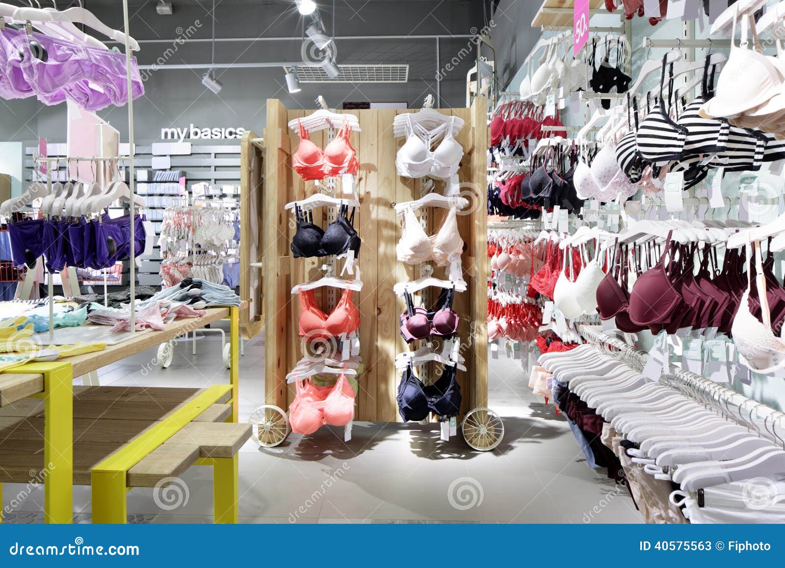 Interior of Bright Underwear Shop Stock Image Image of background