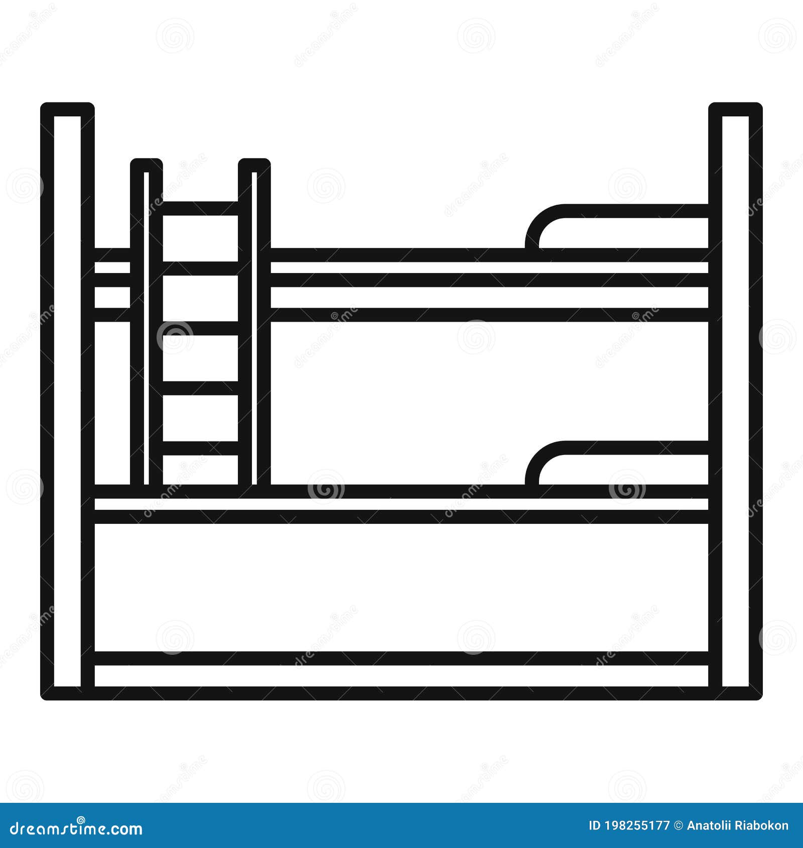 Interior Bunk Bed Icon, Outline Style Stock Vector Illustration of