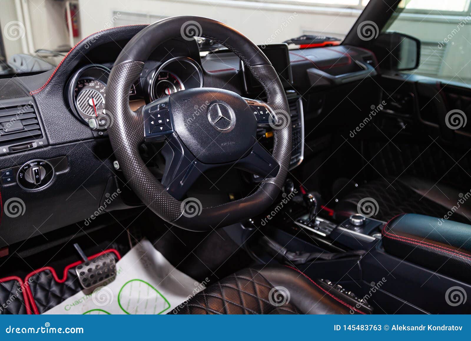 The Interior Of The Car Mercedes Benz G Class G350 With A