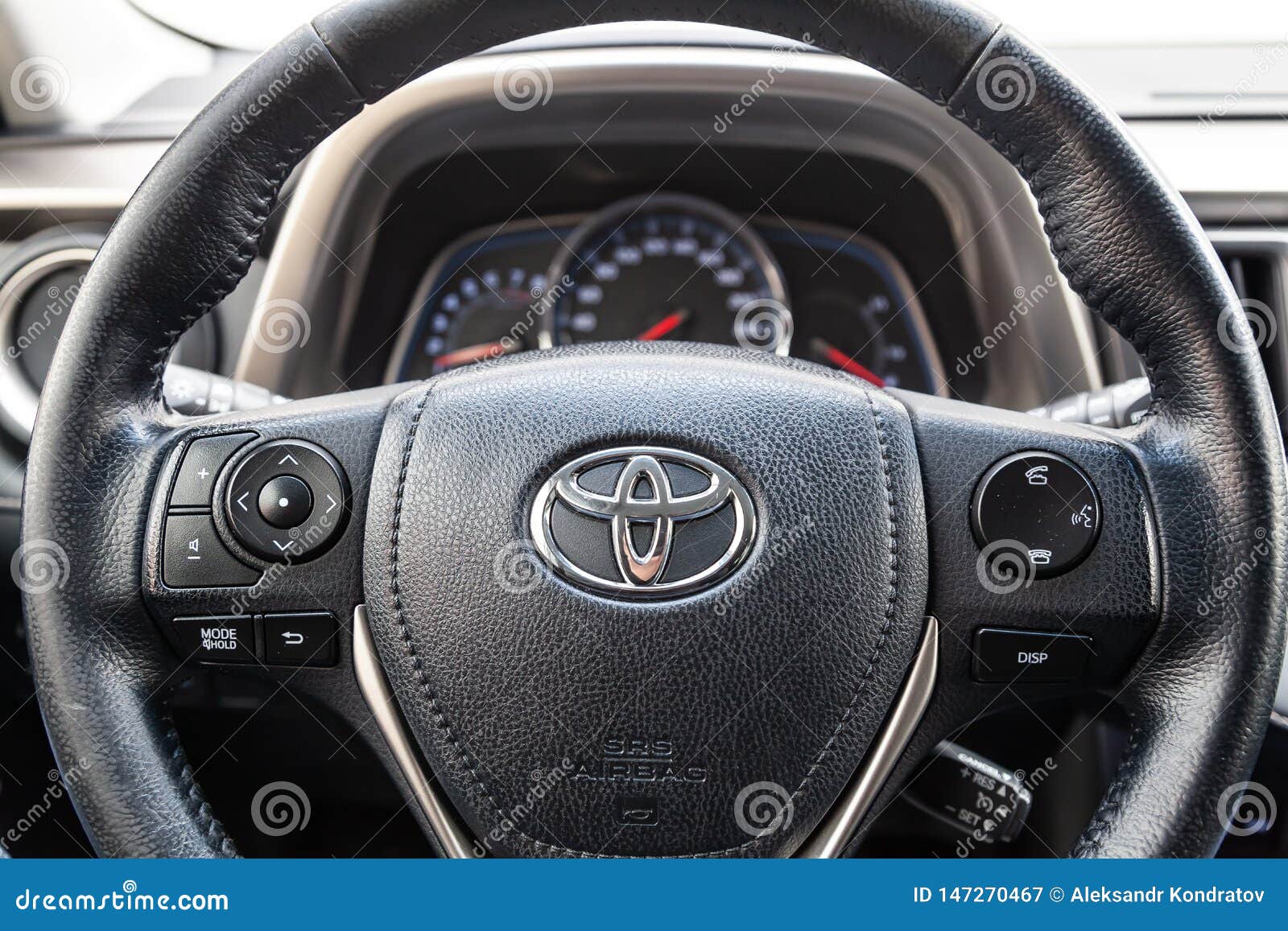 The Interior Of The Car Toyota Rav4 With A View Of The