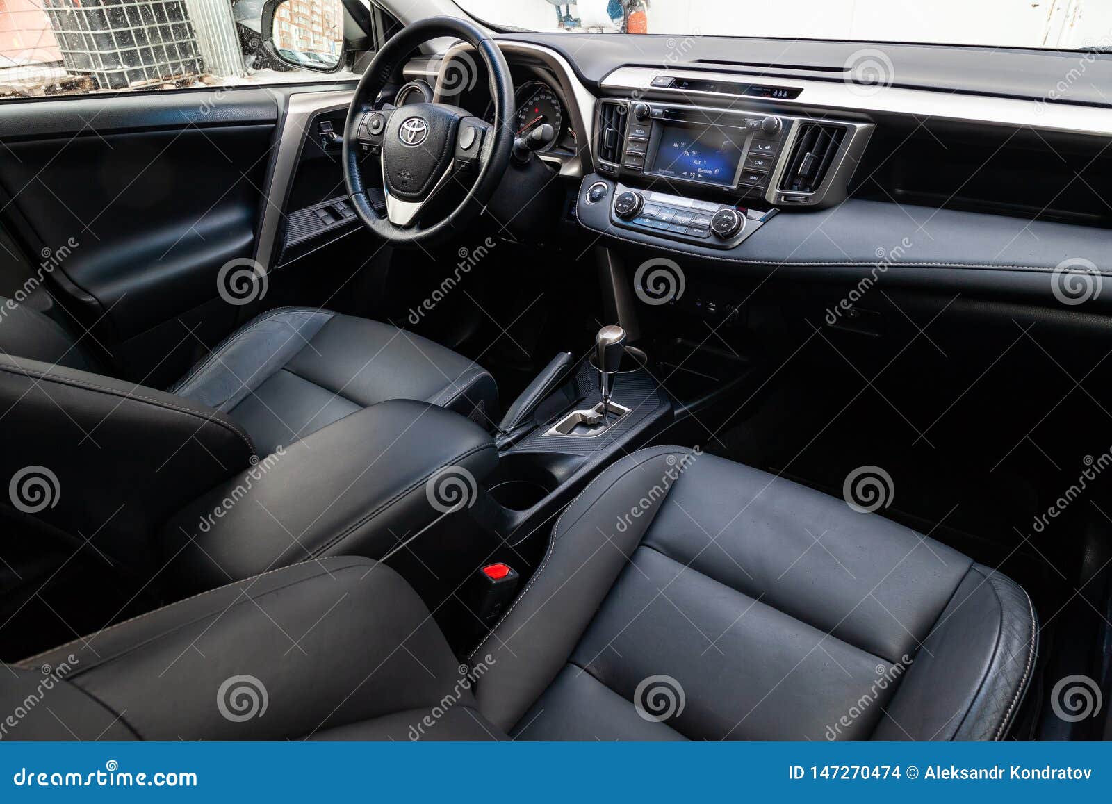 The Interior Of The Car Toyota Rav4 With A View Of The