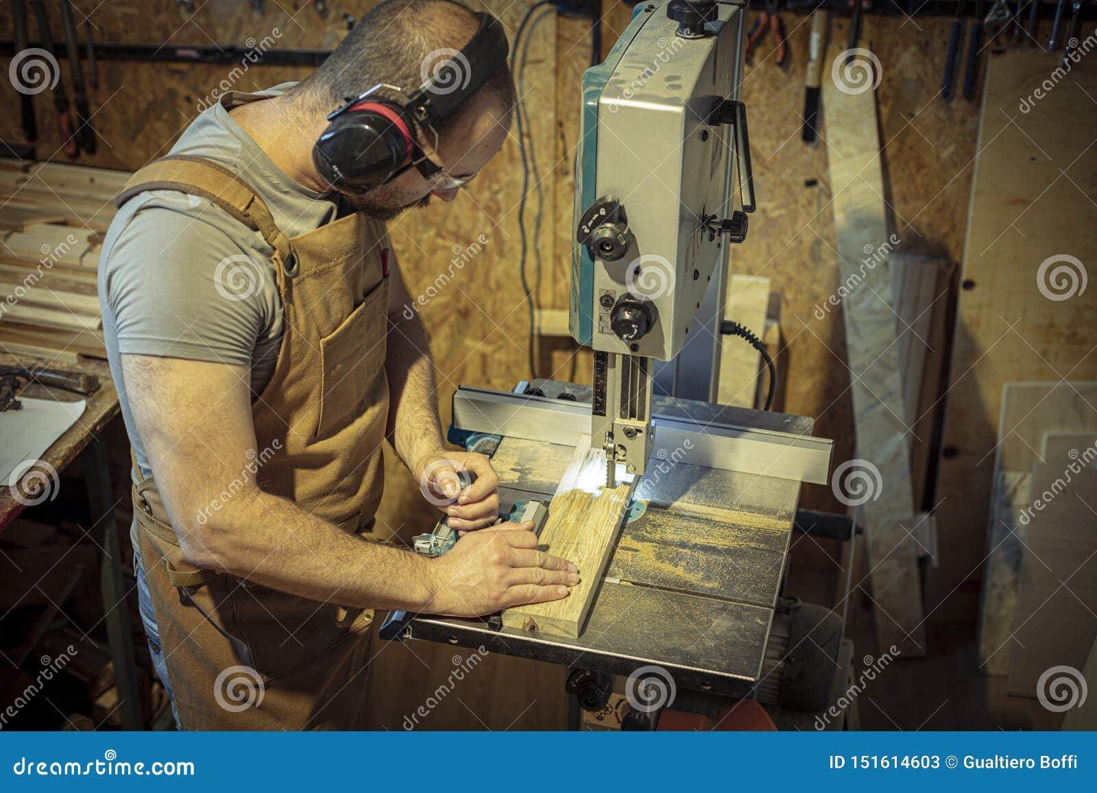 Interior of a Carpentry a Carpenter Working Stock Image