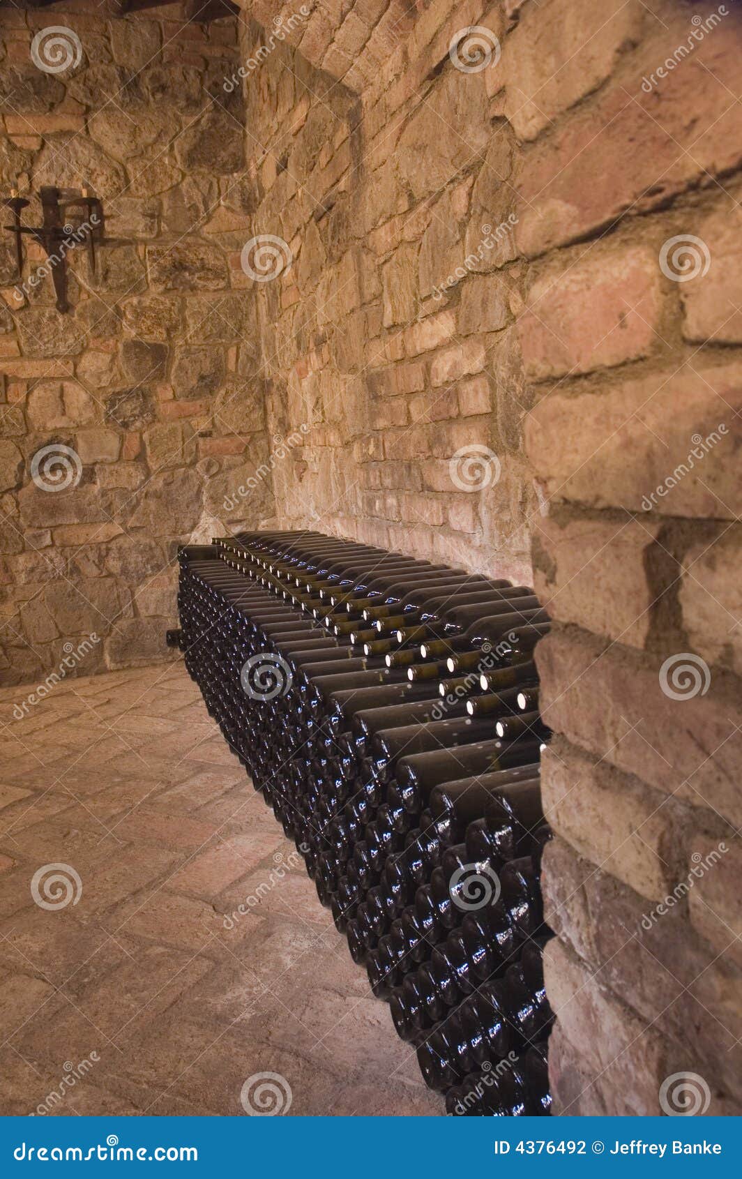 Interior of Castle with Wine Bottles Stock Photo Image of night