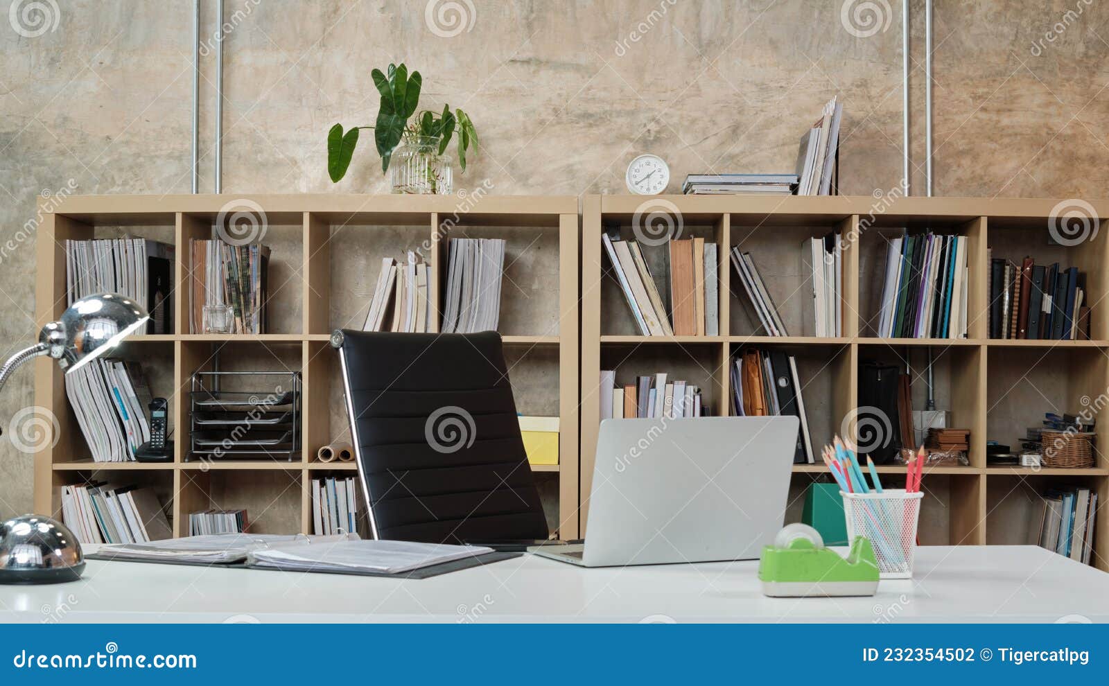 Interior of Casual Workplace Decorates in Modern-loft Style Stock Photo ...