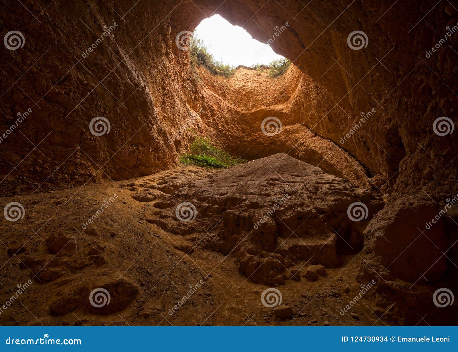 interior of the cave la encantada. las medulas. roman gold mining. world heritage of unesco. el bierzo, leon, spain.