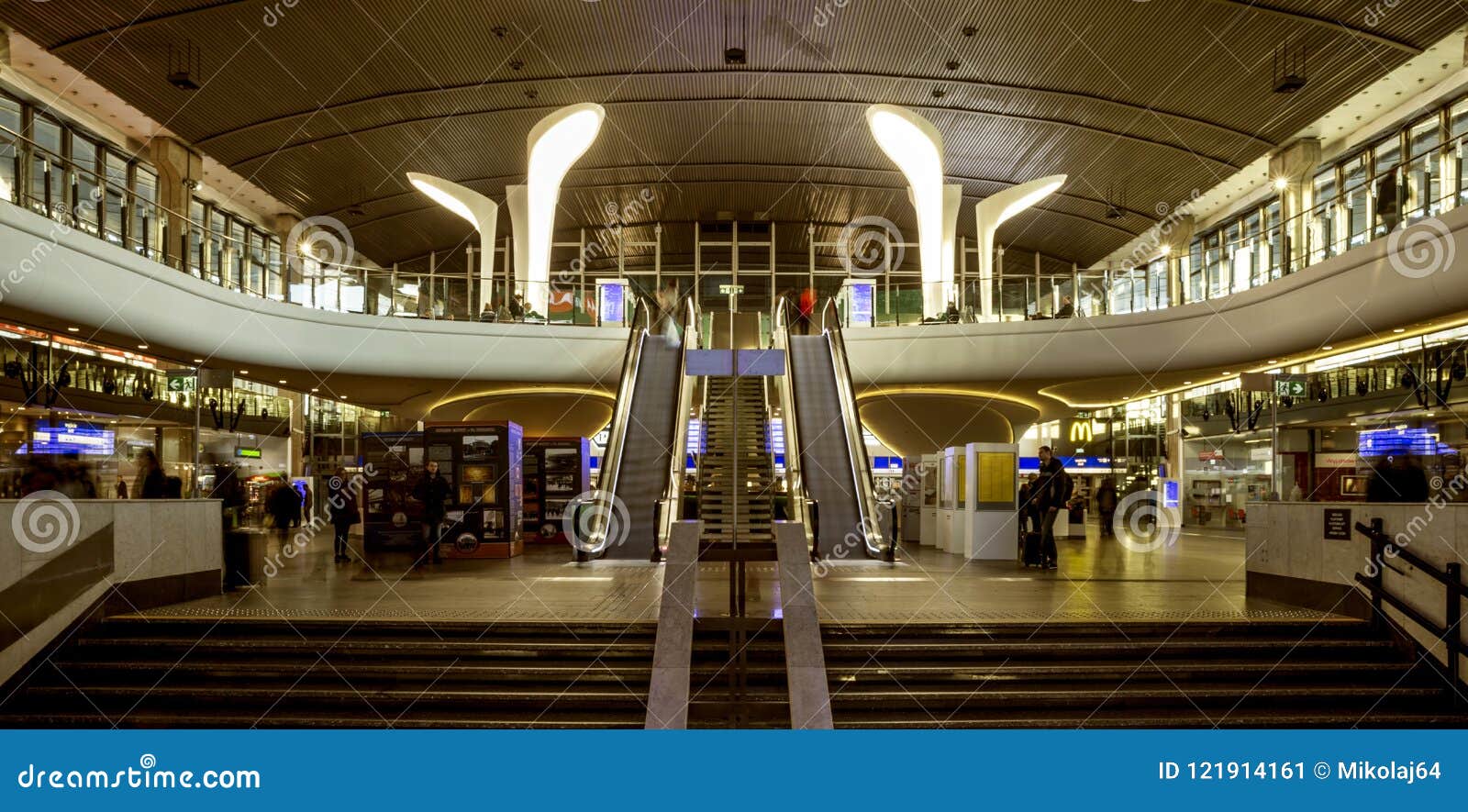 Interior of Central Train Station in Warsaw, Poland Editorial Photo