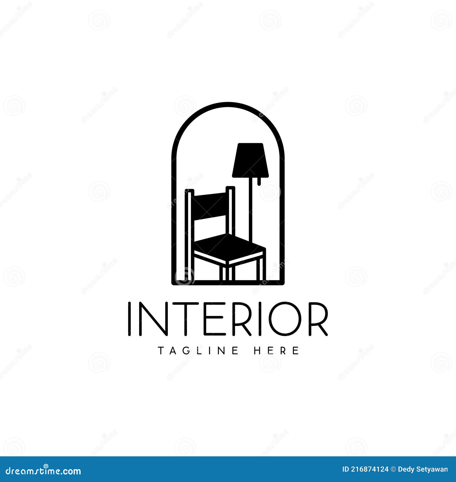 Interior Chair Logo Design Silhouette Stock Vector - Illustration of ...