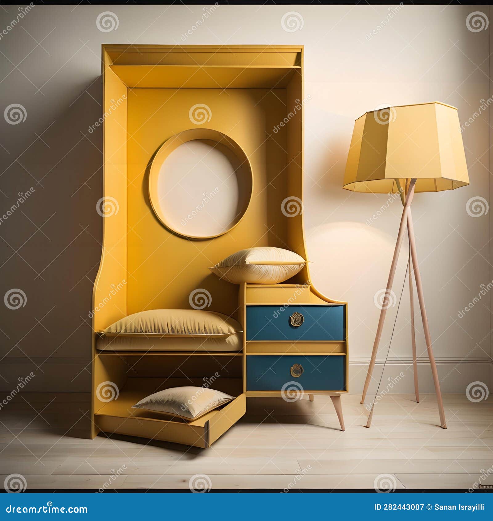 Interior of a Child S Room with a Bedside Table. Generative Ai Stock Illustration Illustration