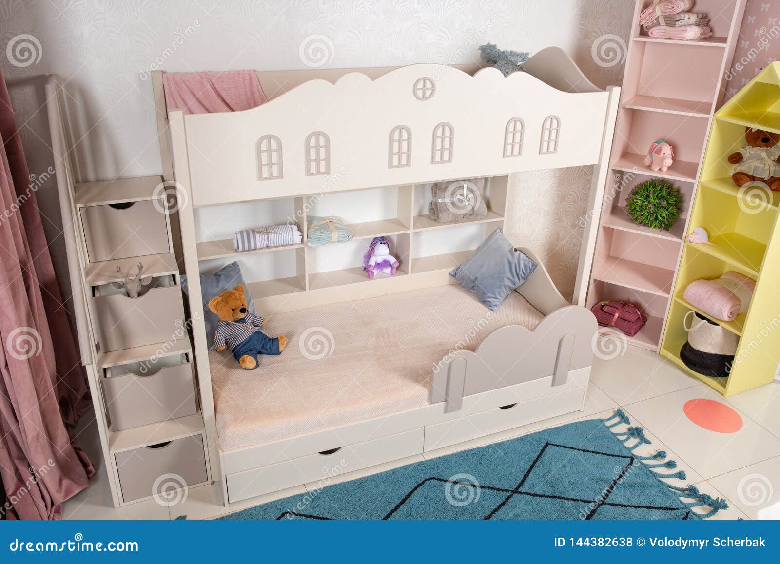 children's room with bunk bed