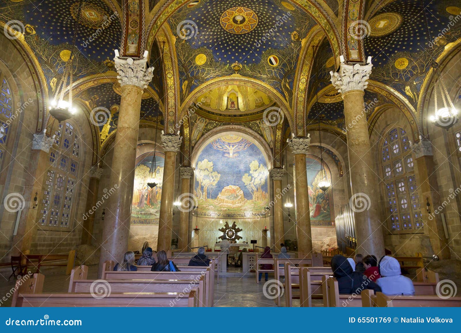 The Interior of the Church of All Nations in Jerusalem Editorial Stock
