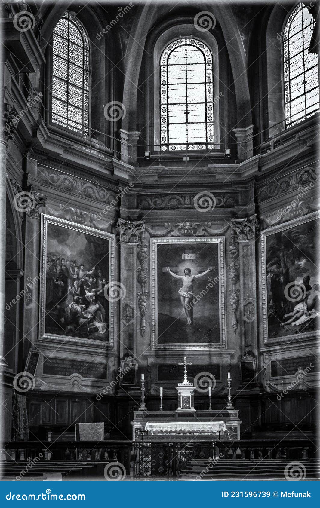Interior of the Church in Lyon, France Stock Image Image of france