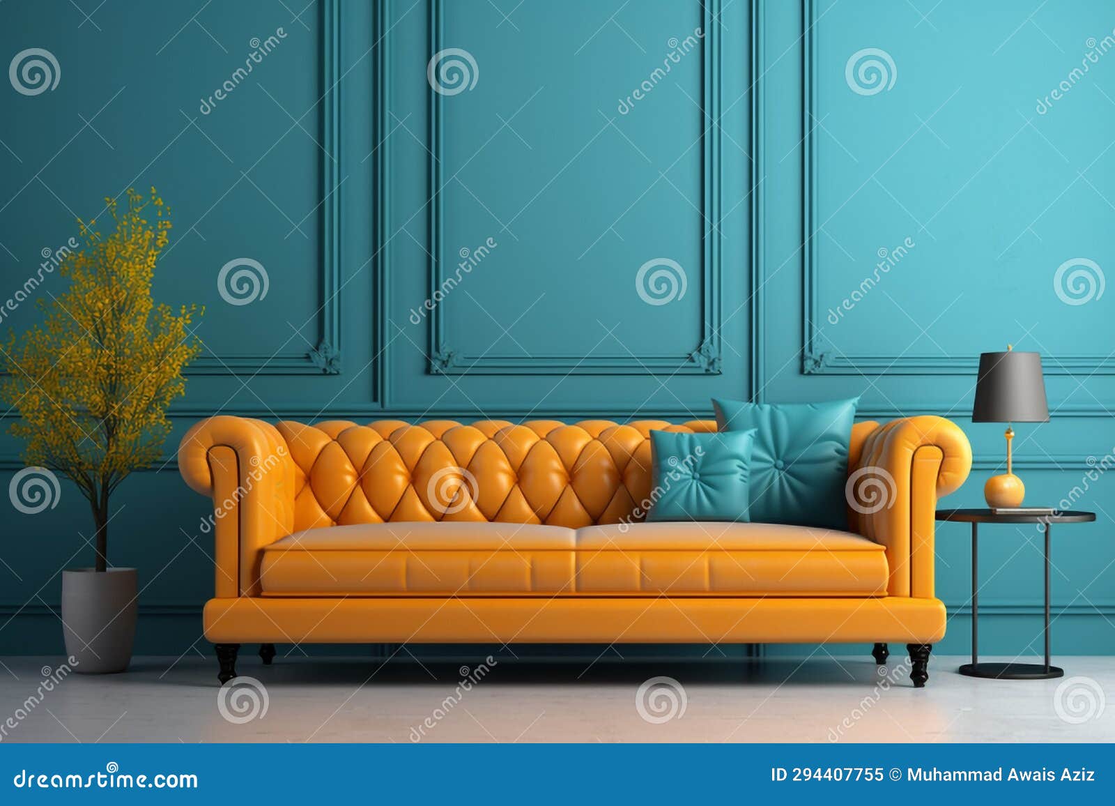 Interior of Classic Living Room Background with Copy Space Stock