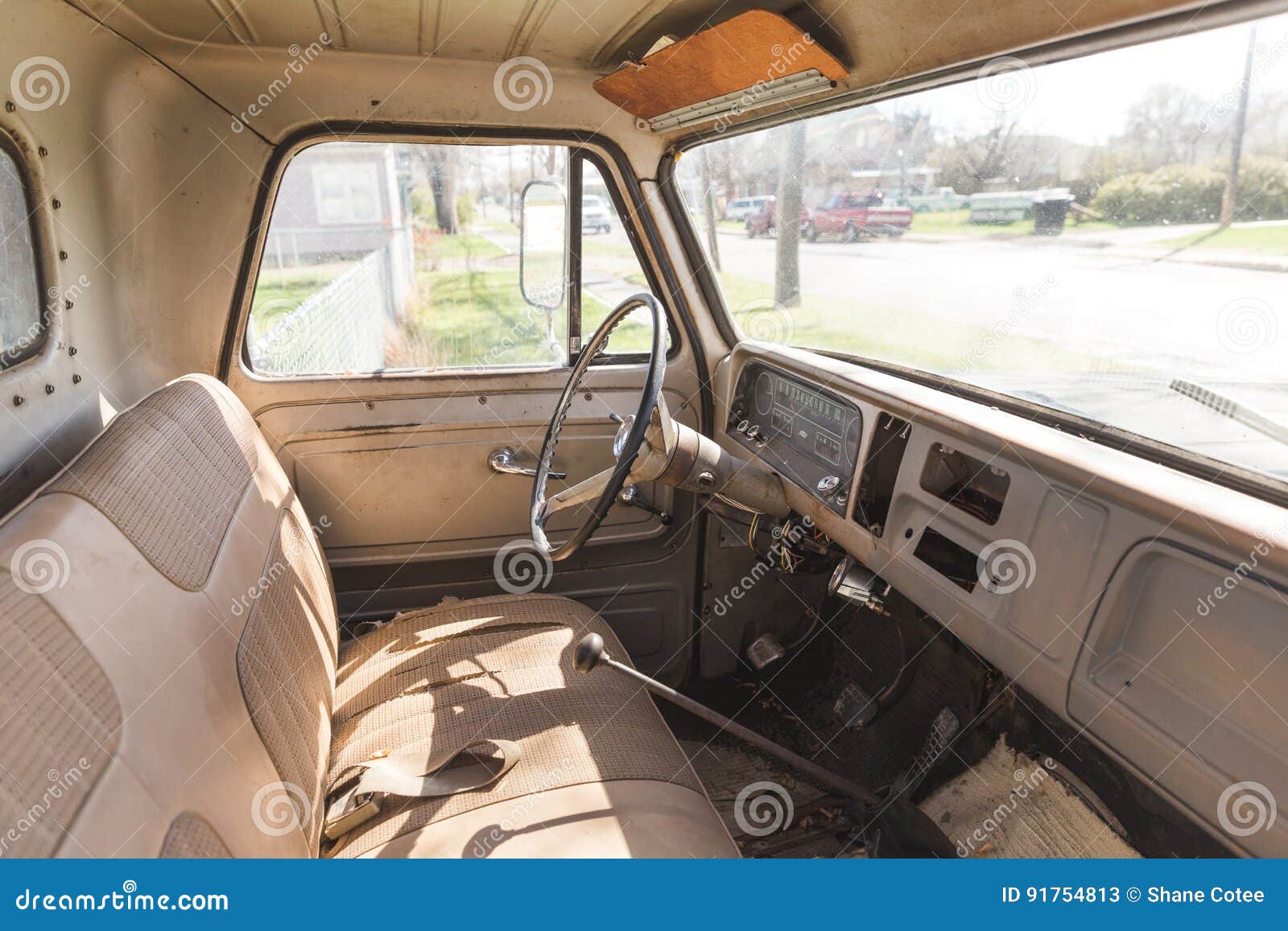 Interior Of Classic Vintage Pickup Truck Stock Image Image