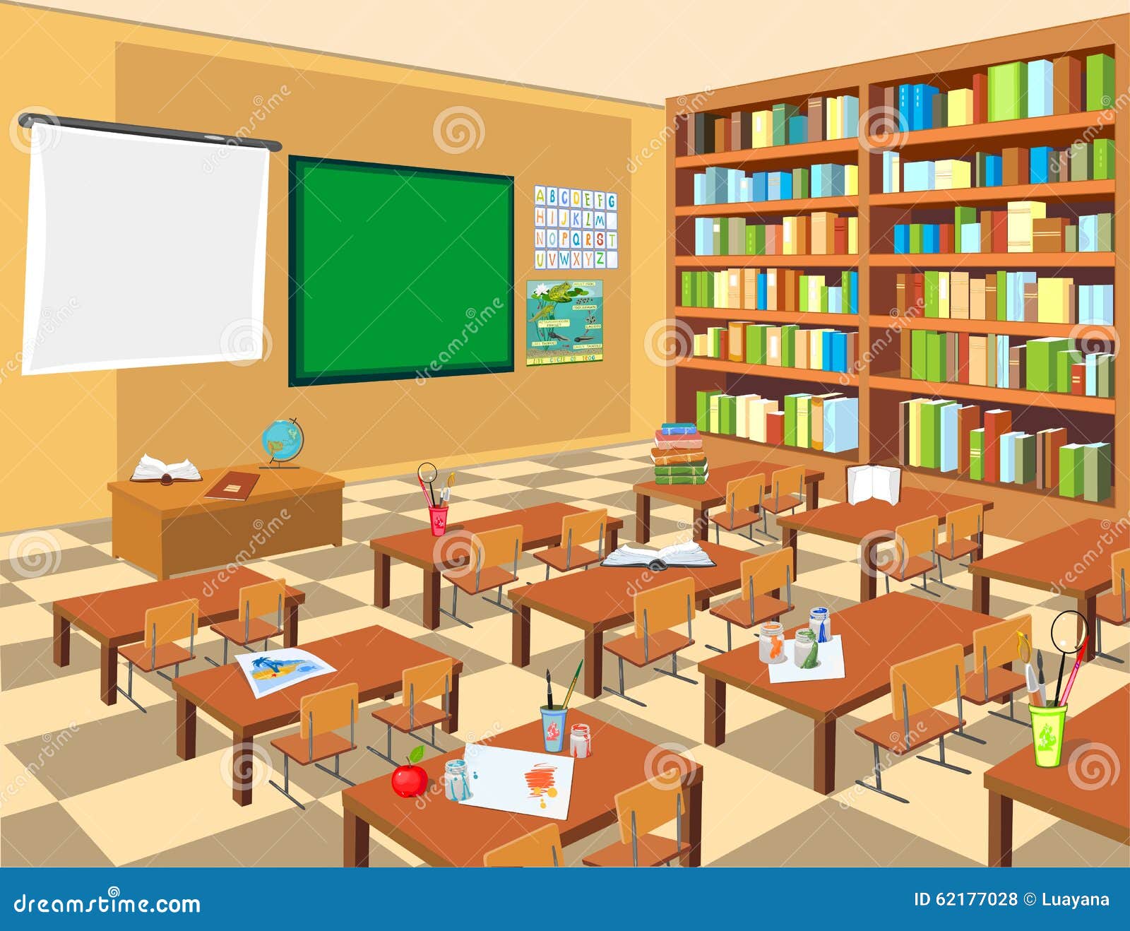 Interior Of Classroom Stock Vector Illustration Of Class 62177028