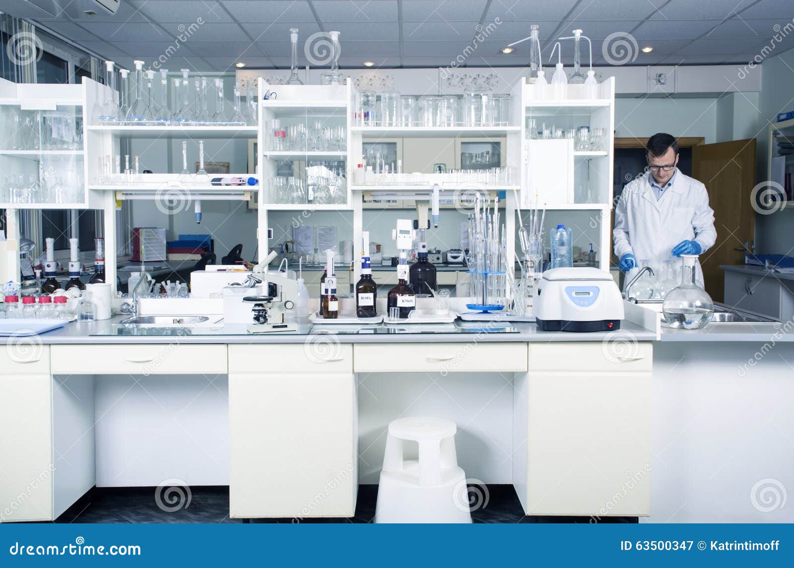 interior of clean modern white laboratory background. laboratory concept.