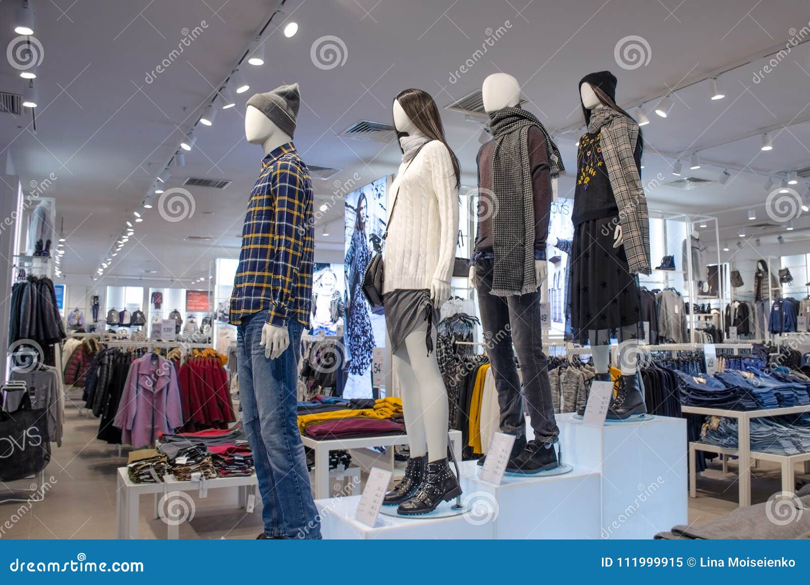 Interior of Clothing Store Which Mannequins in Form of Man and Woman ...