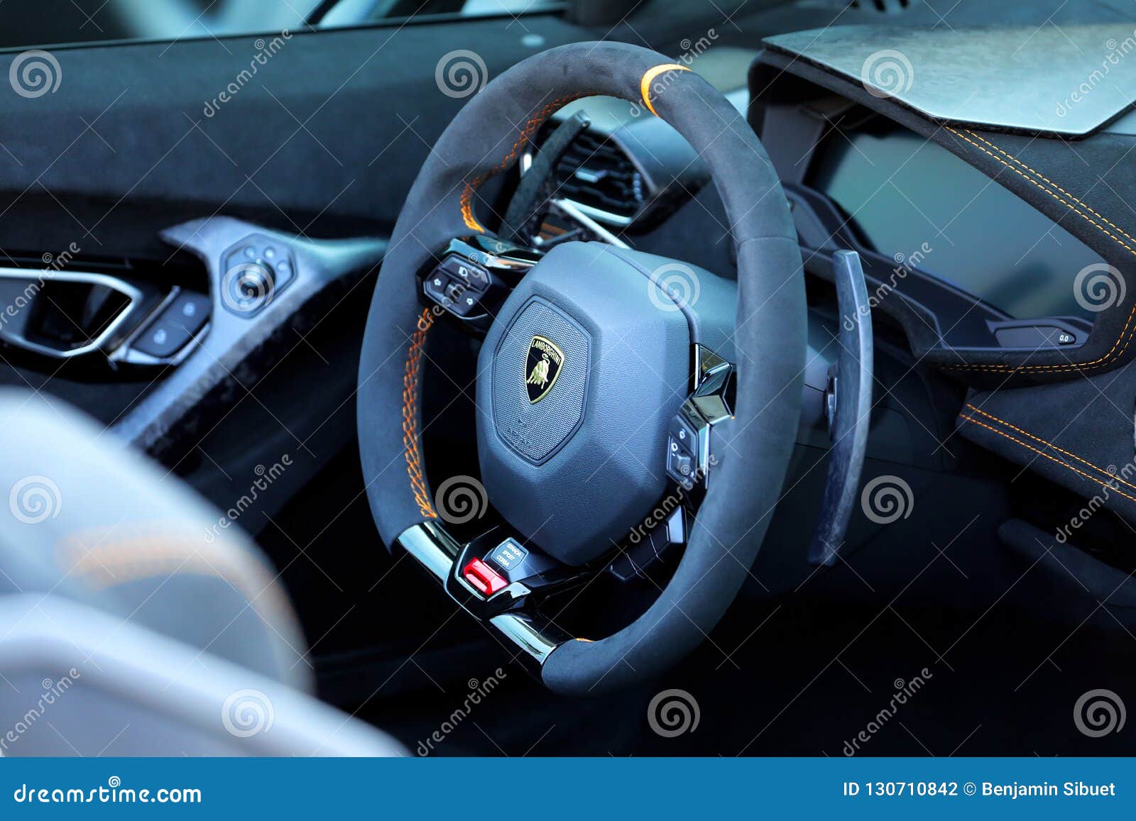 Interior Cockpit Of A Lamborghini Huracan Performante Spyder