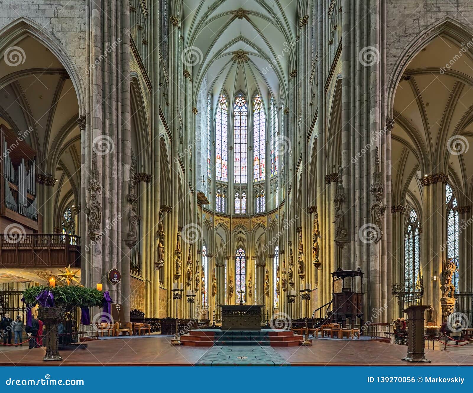 Interior Of Cologne Cathedral Germany Editorial Photo