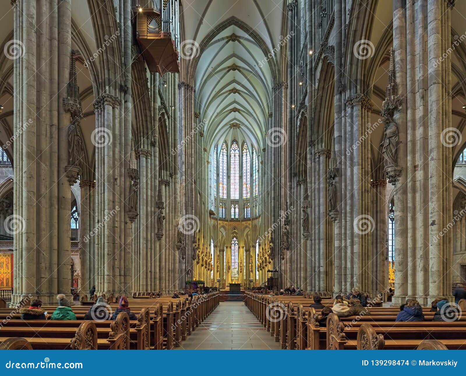 Interior Of Cologne Cathedral Germany Editorial Stock Image