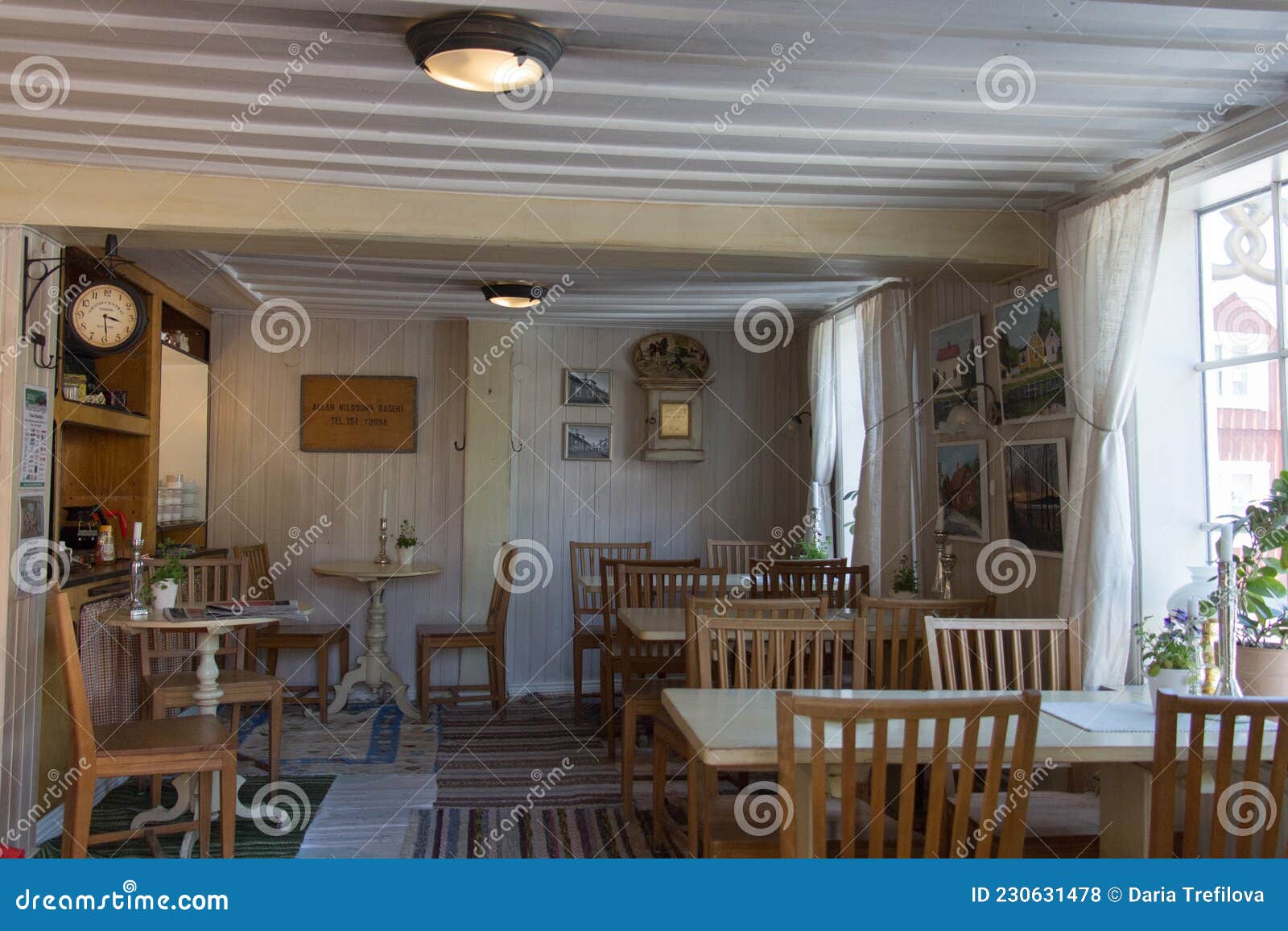 Interior of a Cozy Cafe in Trosa, Sweden Editorial Stock Photo Image