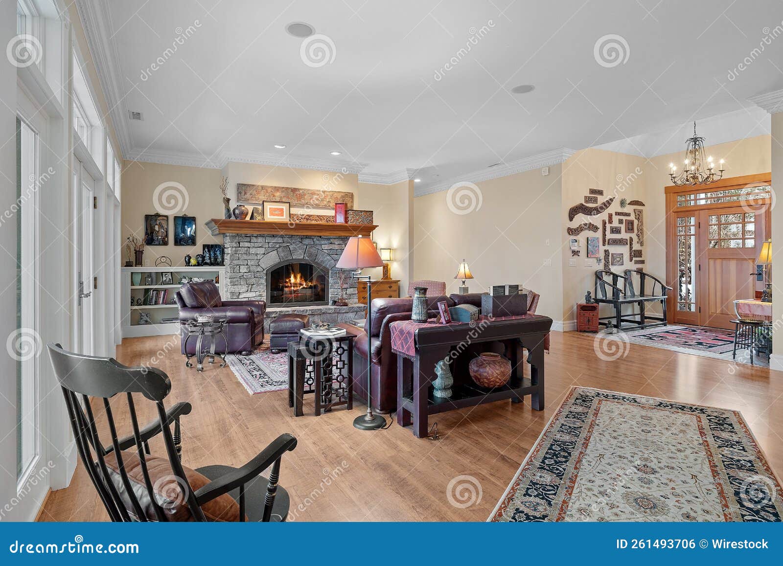 Interior of a Cozy and Comfortable House Stock Photo Image of apartment, fireplace 261493706