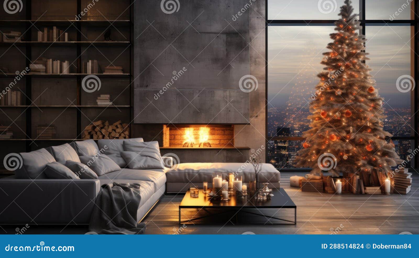 Interior of Cozy Living Room in Modern Minimalist Cottage or Apartment ...