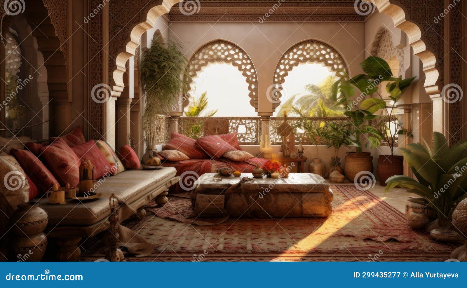 Interior of a Cozy Room in Arabic Style Stock Image Image of panorama