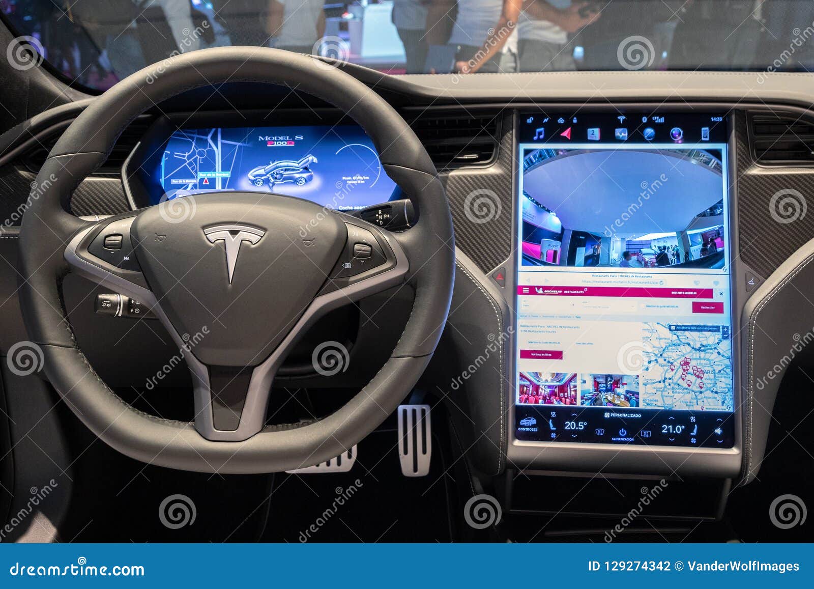 Interior Dashboard Tesla Model S P100d Electric Car