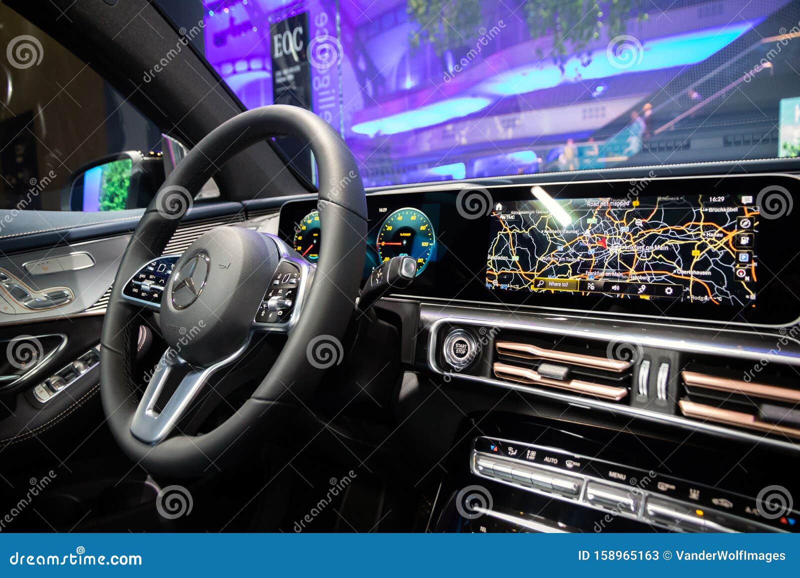 Interior Dashboard View of the Mercedes Benz EQC 400 Electric SUV Car  Editorial Stock Photo - Image of model, motor: 158965163