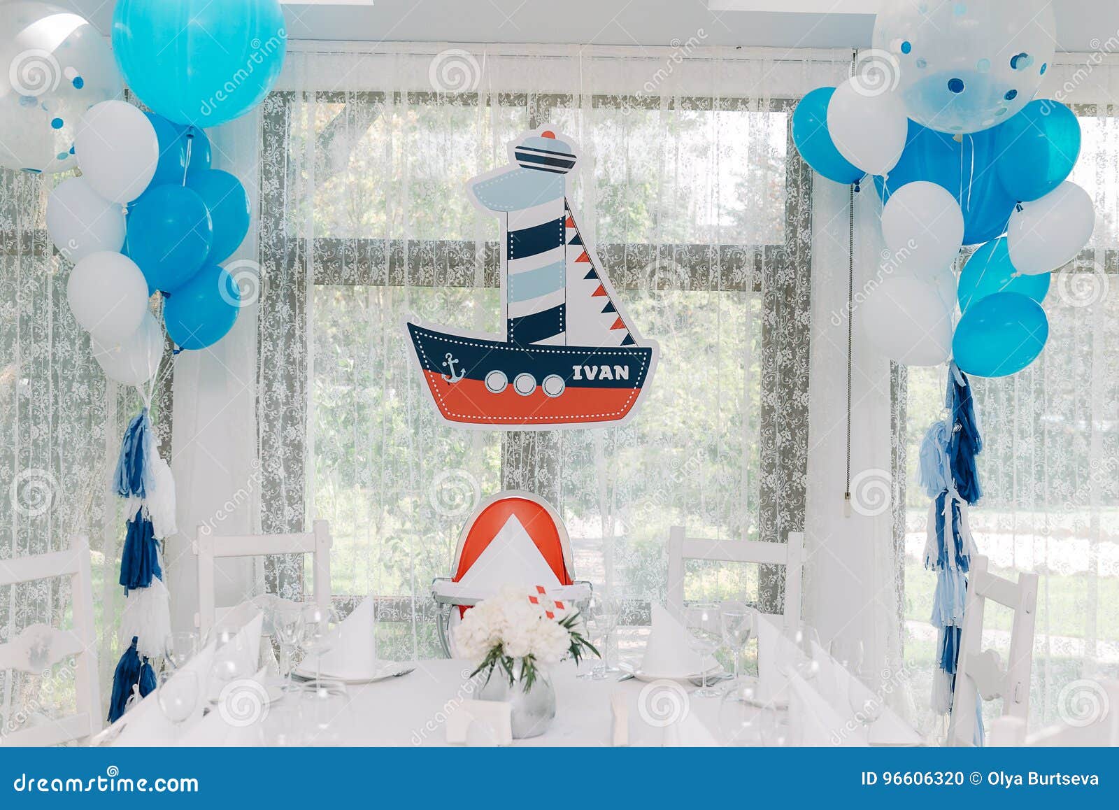 interior decoration in marine theme for birthday sea party