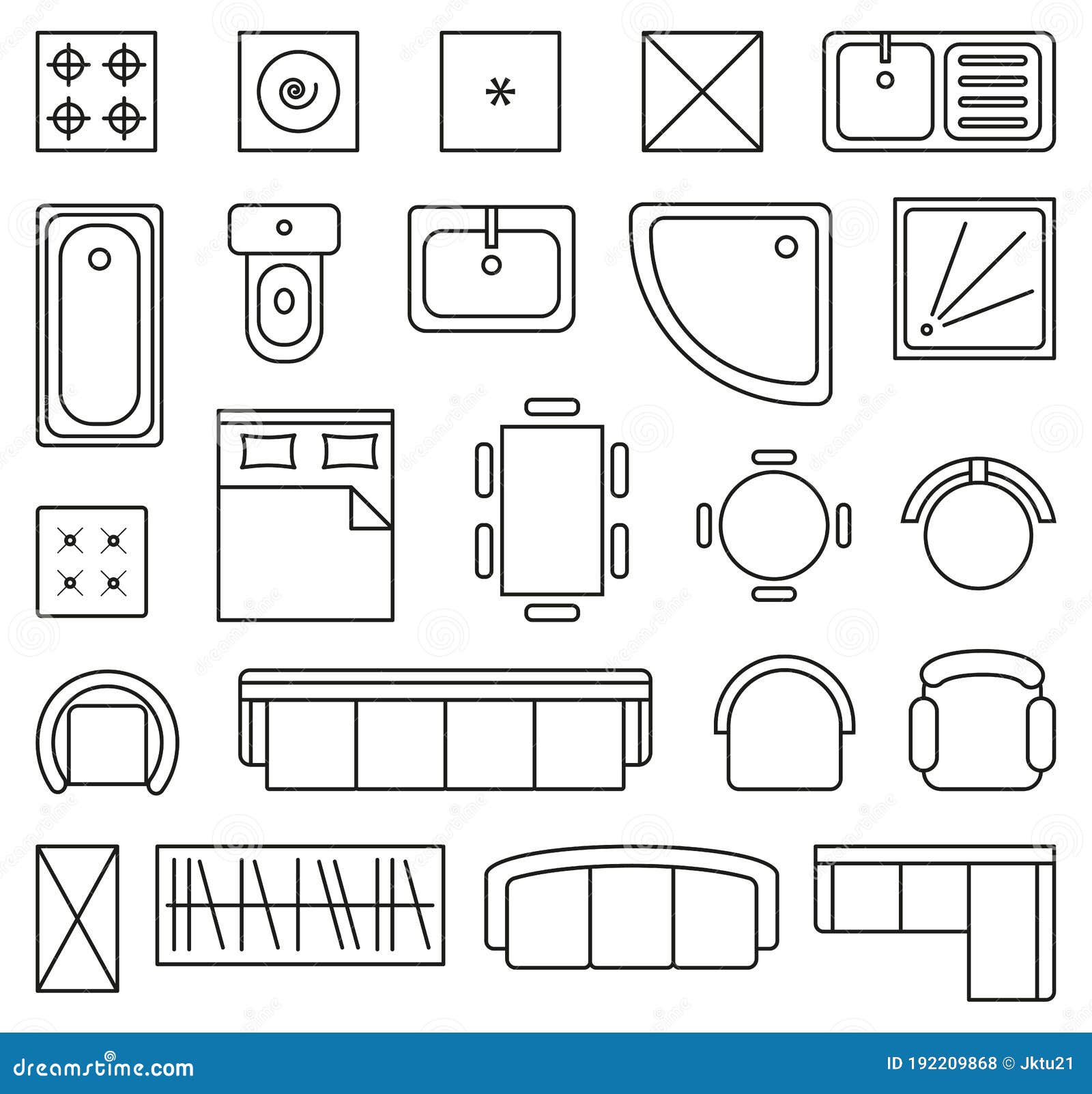 Furniture Outline Plan Icons Stock Illustrations 546 Furniture Outline Plan Icons Stock Illustrations Vectors Clipart Dreamstime