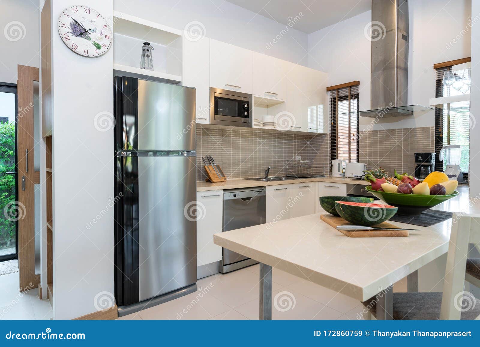 Interior Design in Living Room with Table and Desk Stock Image Image