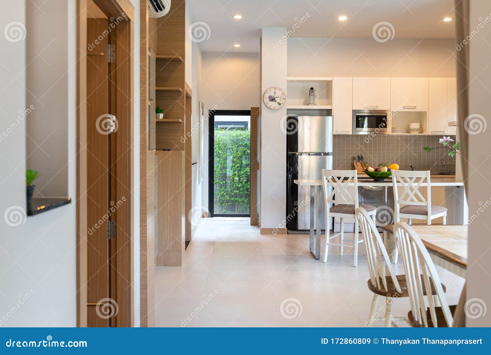 Interior Design in Living Room with Table and Desk Stock Image Image