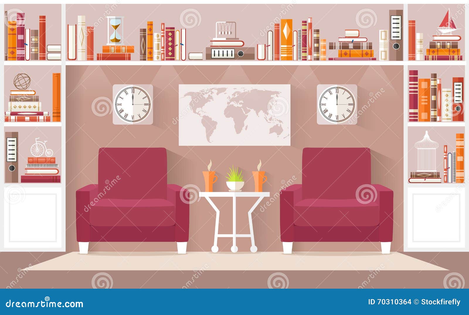 Interior Design Living Room Vector Illustration. Stock Vector  Image: 70310364