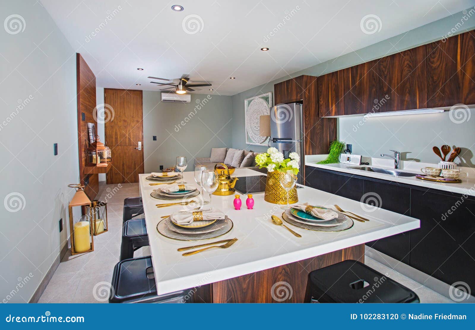 Interior Design of Mexican Condo Stock Photo Image of glass, table 102283120