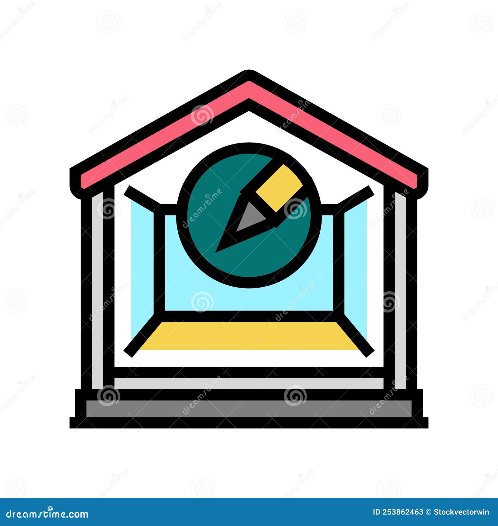 Interior Design Room Home Color Icon Vector Illustration Stock Vector