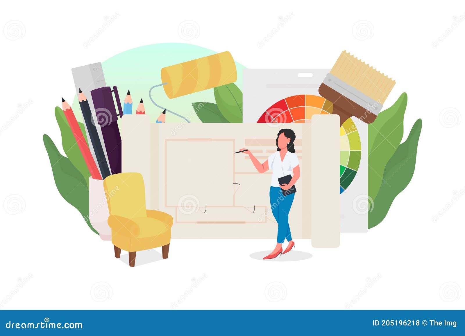 Flat Style Hand Drawn Illustration Interior Design Furniture Liv PNG  Transparent And Clipart Image For Free Download - Lovepik | 611647556