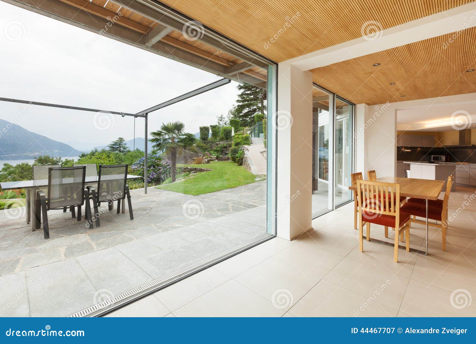 Interior, Dining Room, Veranda View Stock Image Image of glass