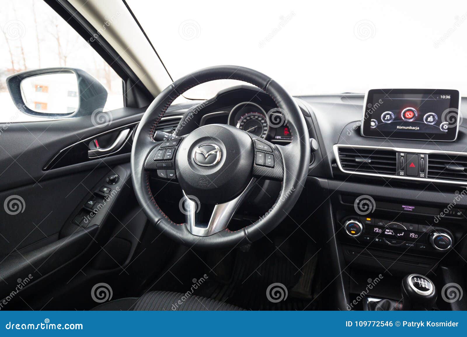 Interior Do Preto De Mazda 3 Foto Editorial Imagem de