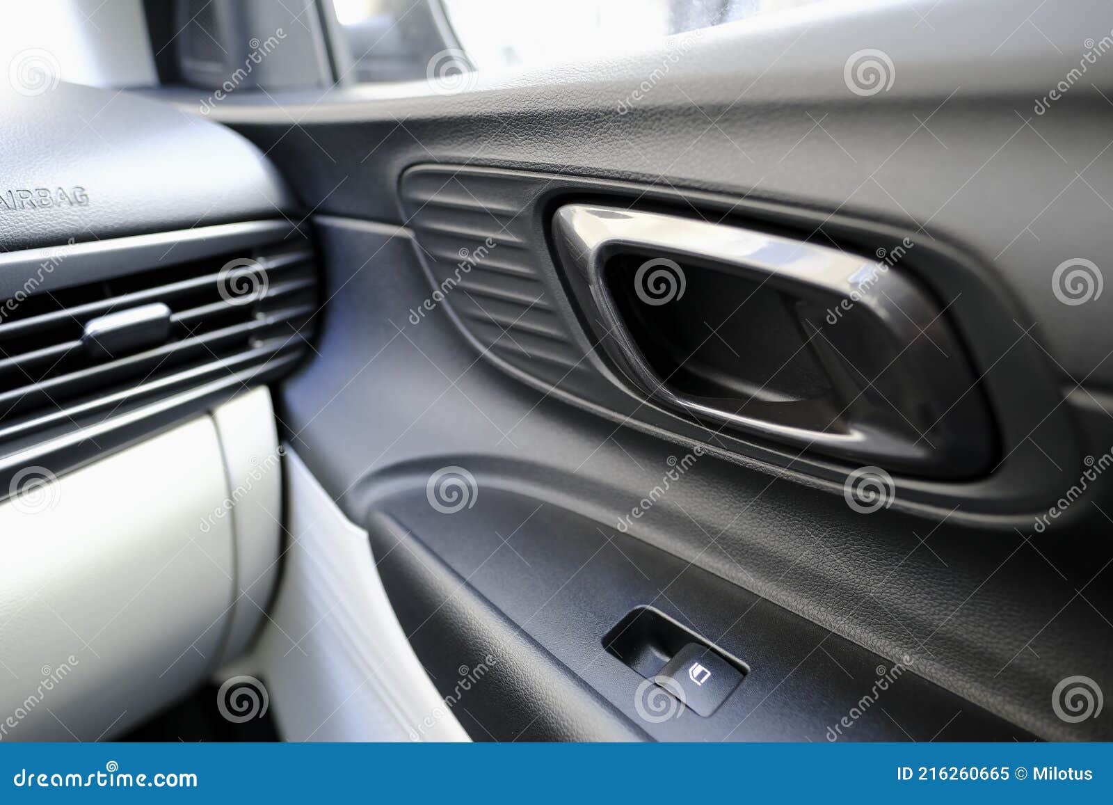 Interior Door Handle Detail of a Car Stock Image Image of duct