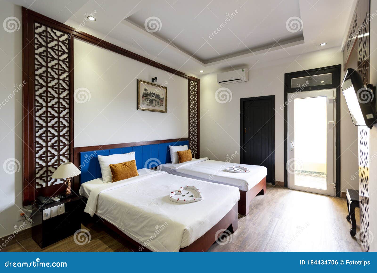 Interior of a Double Bed Hotel Room, Bedroom Stock Photo Image of
