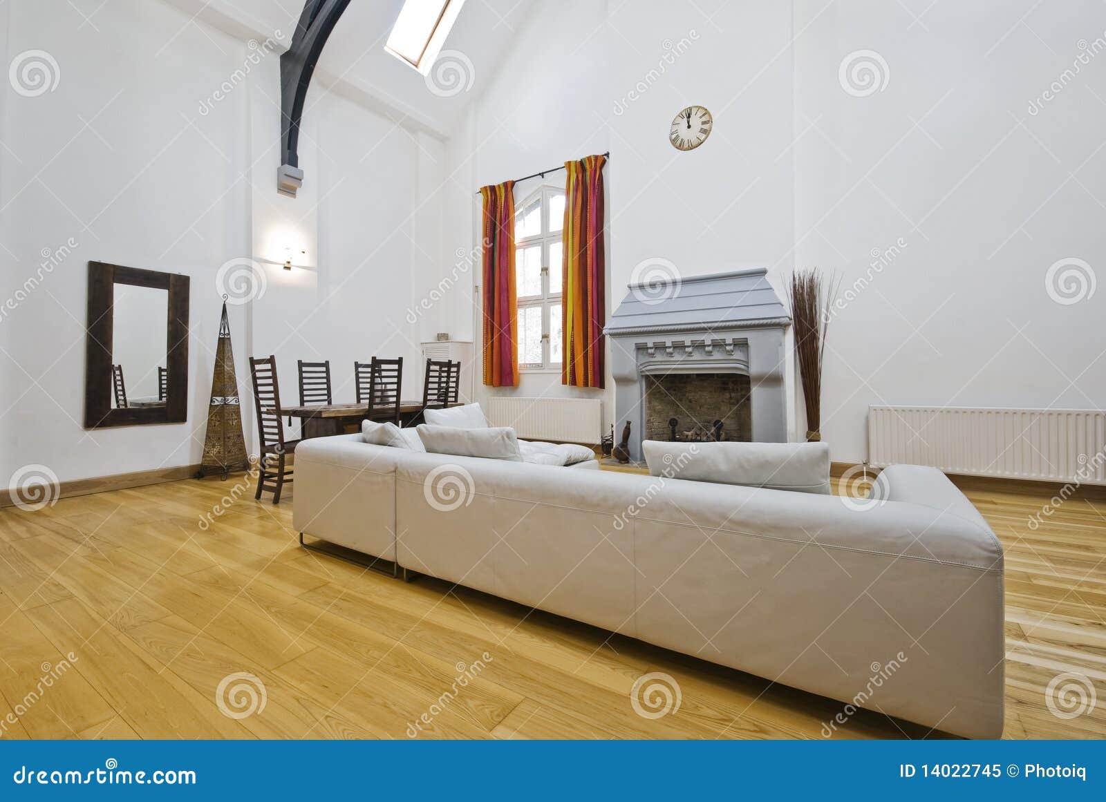Interior With Double Height Ceiling Stock Image Image Of