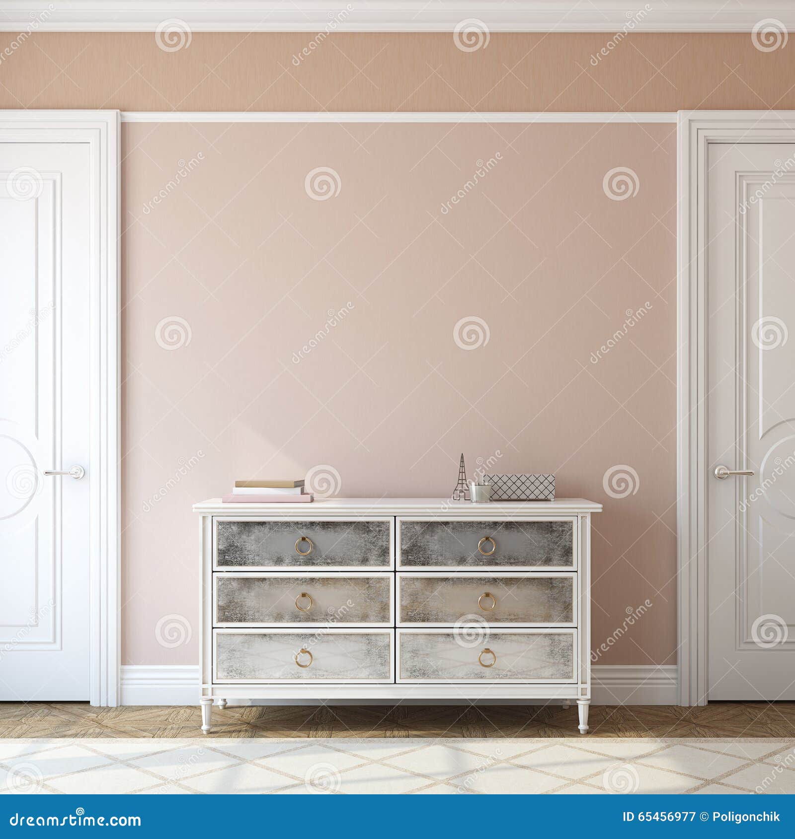 Interior With Dresser 3d Rendering Stock Illustration