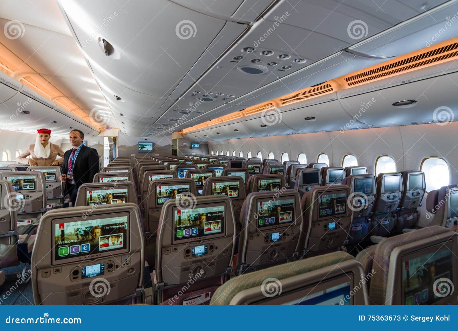 Interior Of An Economy Class Of The World S Largest Aircraft