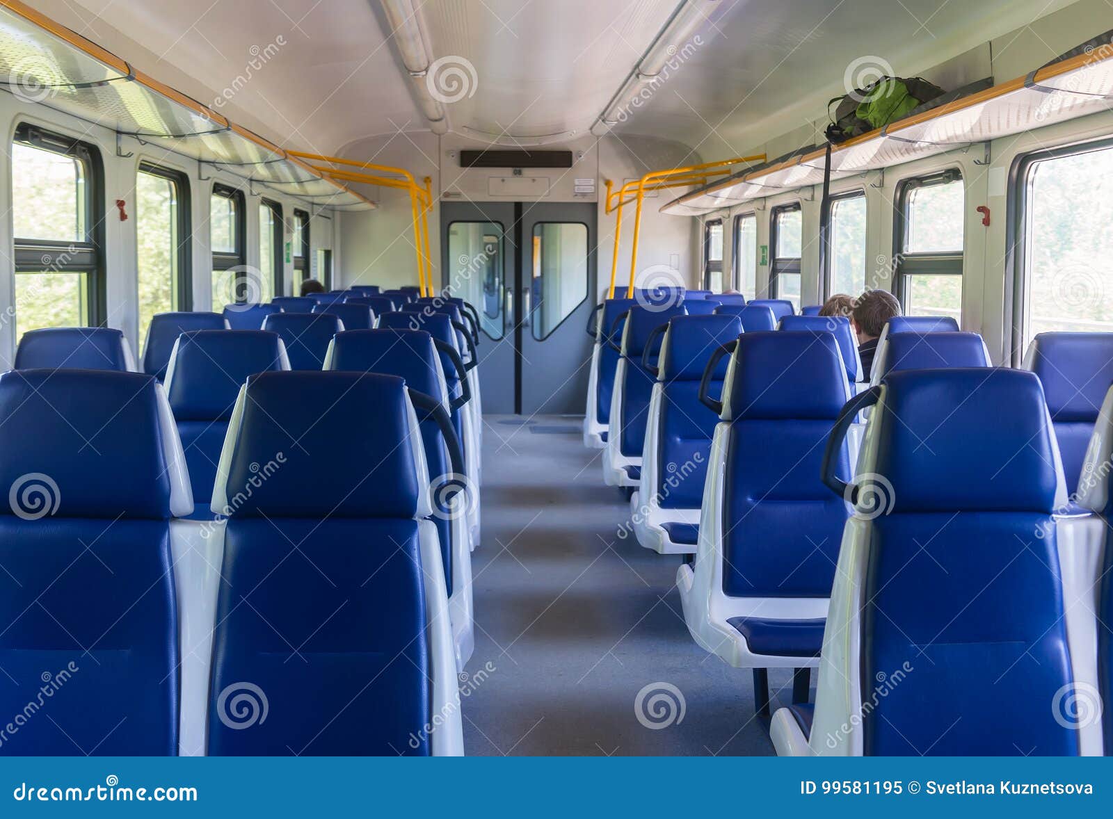 Interior of electric train editorial image. Image of russian 99581195