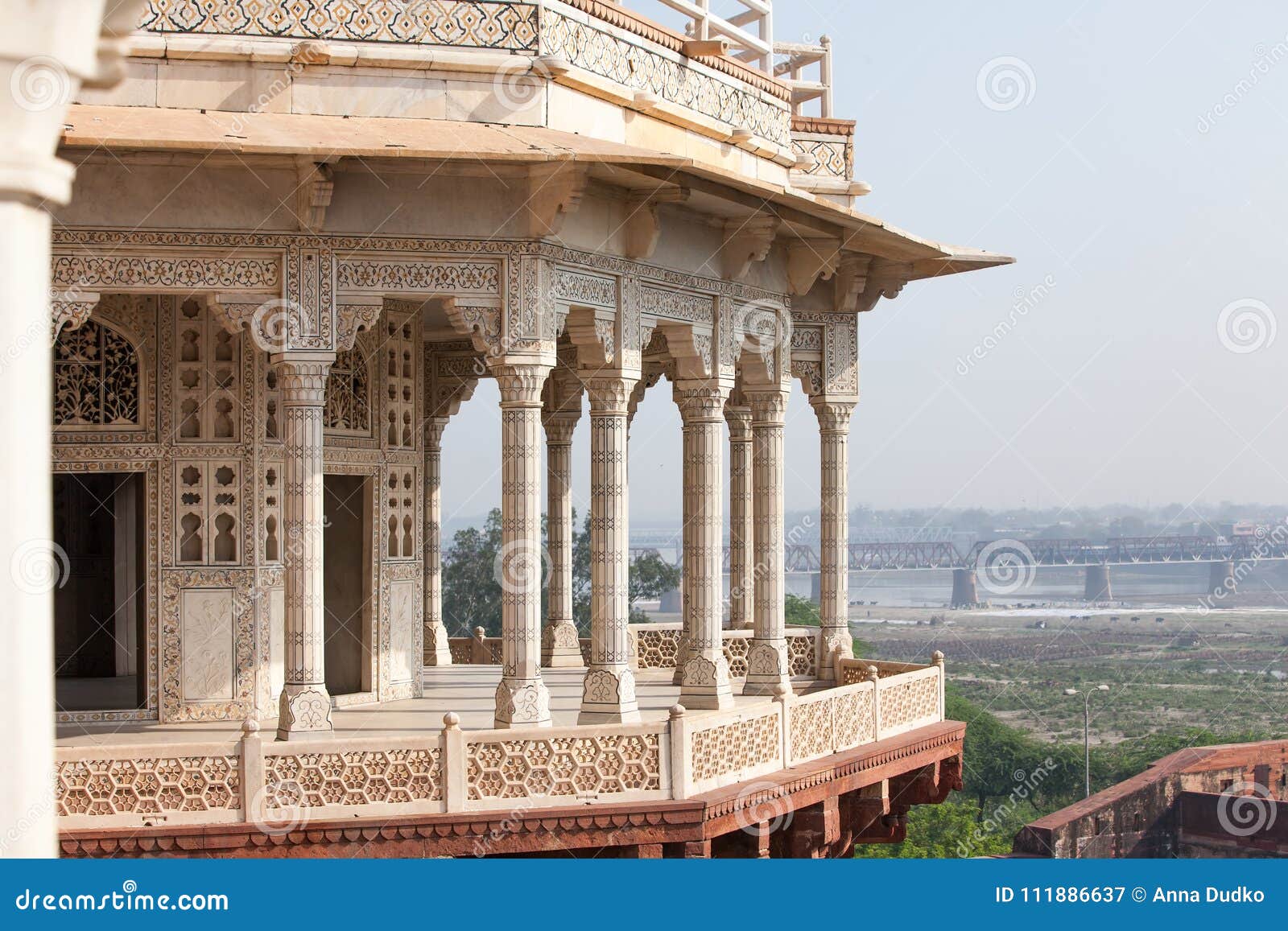 Interior Elements Of The Red Fort In Agra India Stock Image