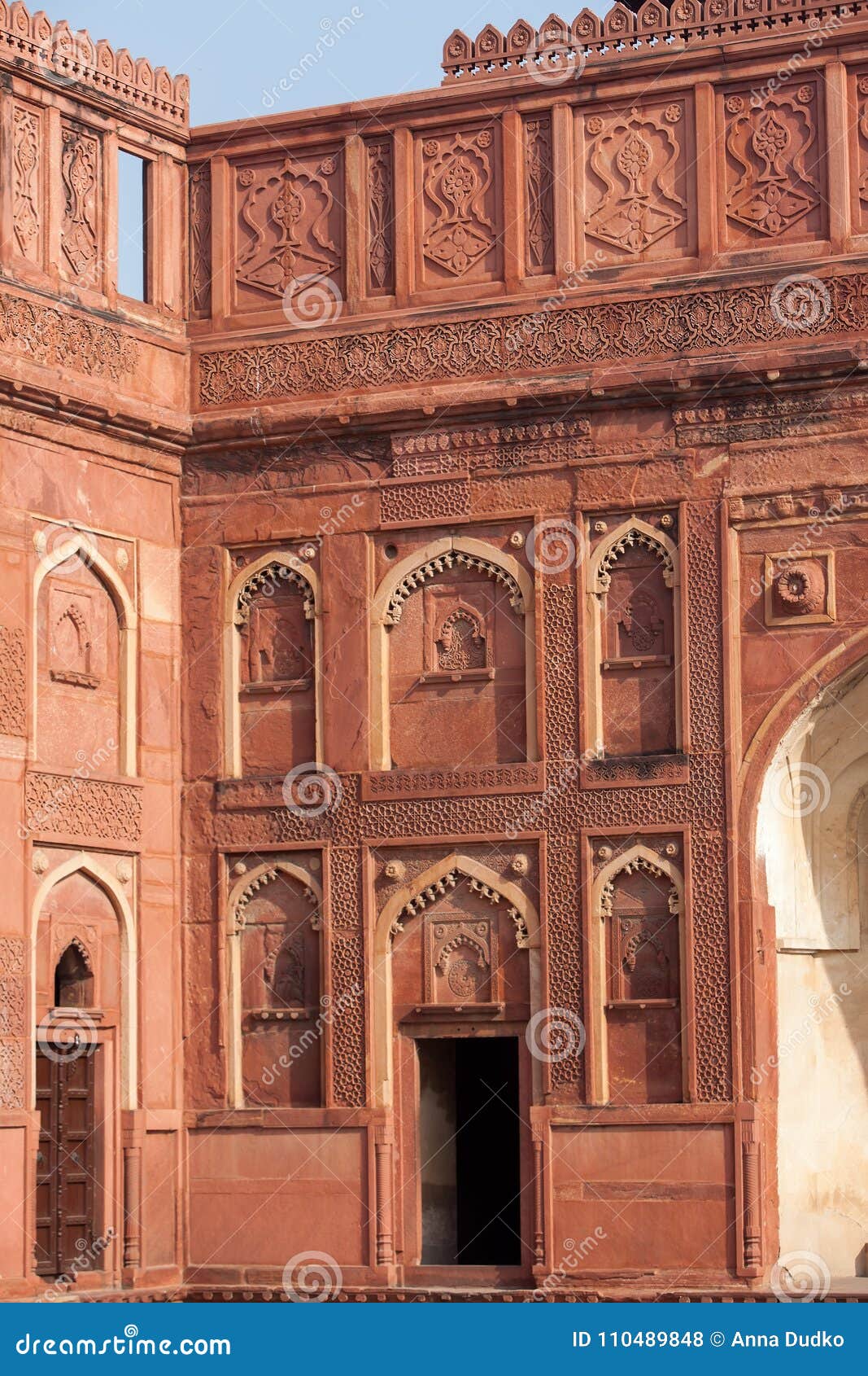 Interior Elements Of The Red Fort In Agra India Stock Photo