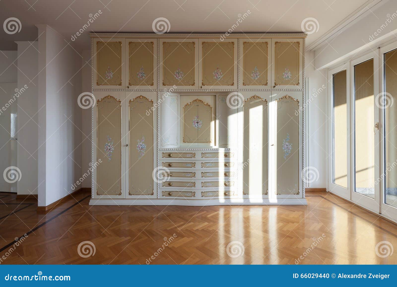 interior, empty room with a period closet