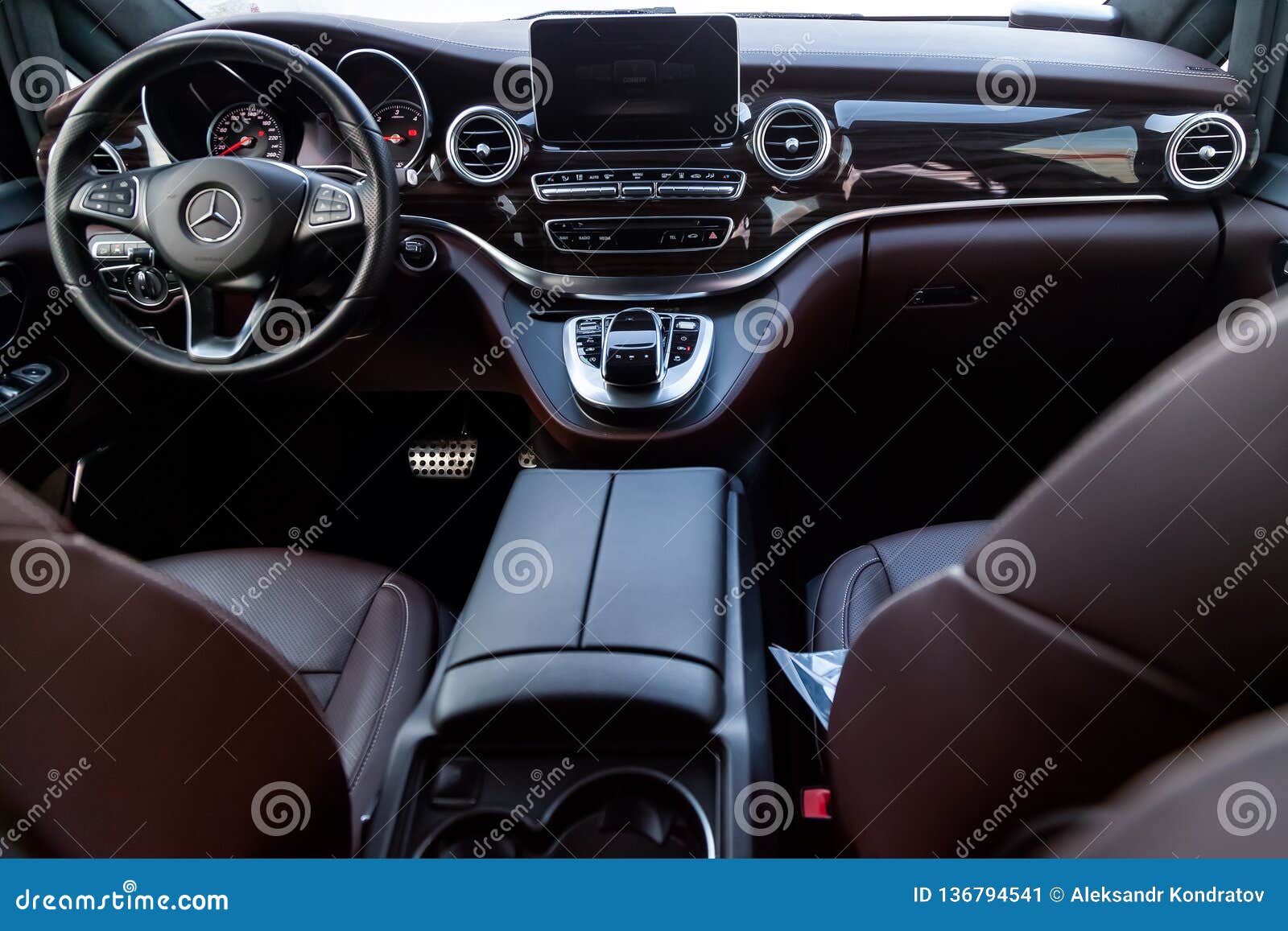 The Interior Of An Expensive Business Class Car Mercedes